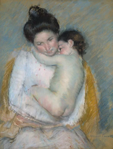 Sleepy Nicolle by Mary Cassatt, drawing, 1895-1905