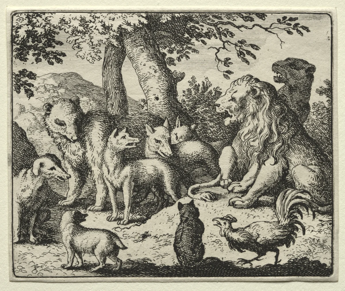Reynard the Fox: Reynard Exonerates Himself by Allart van Everdingen, print, 1650-1675