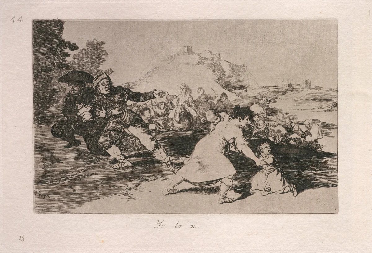 Yo lo vi (I Saw It) by Francisco Goya, print, 1863