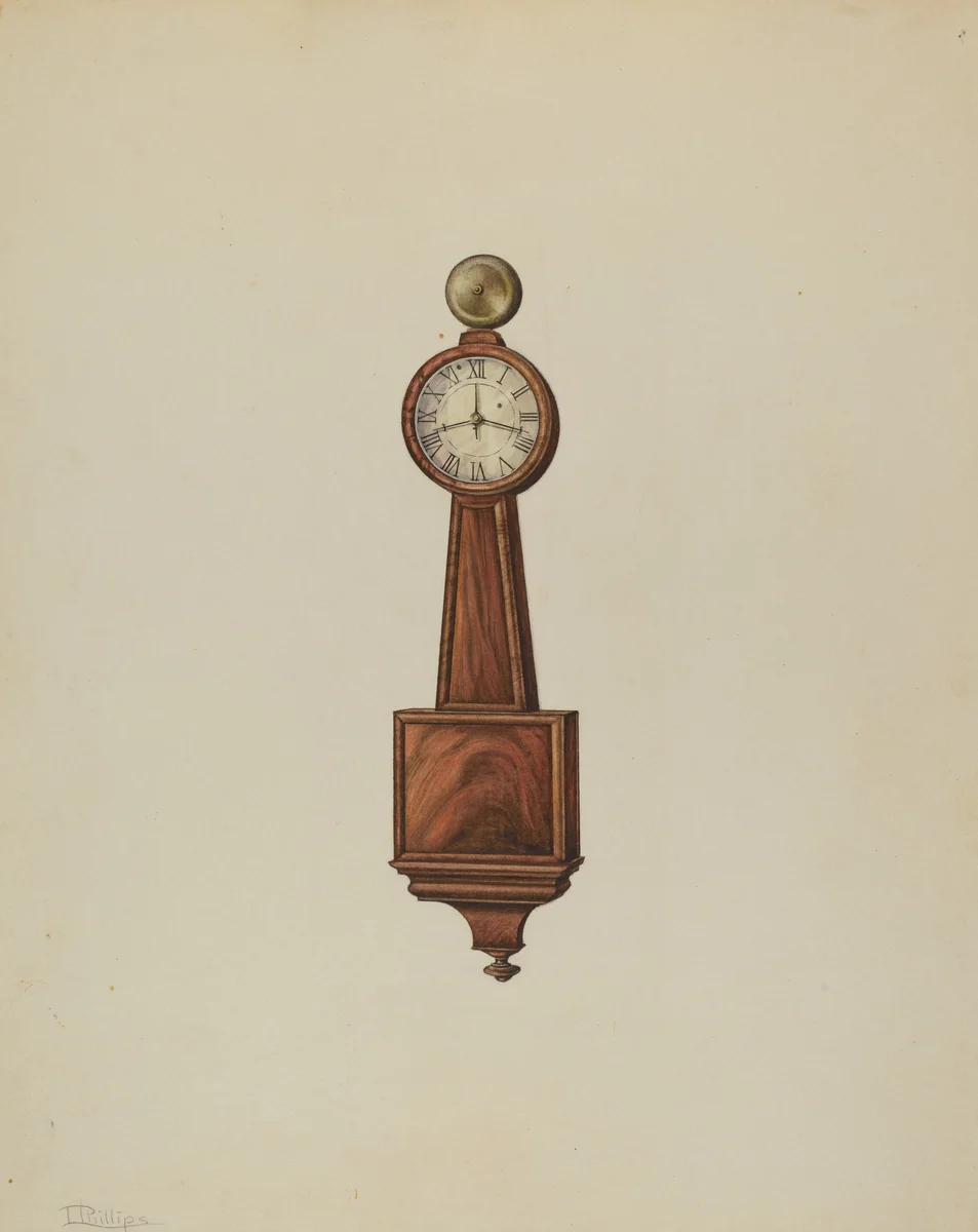 Wall Clock by Lawrence Phillips, index of american design, 1938