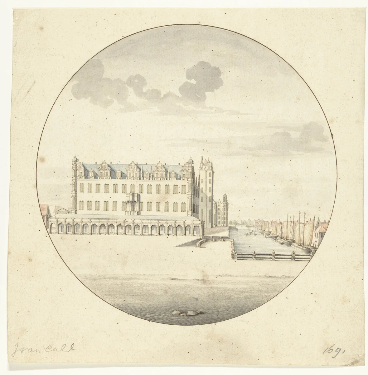 Keurvorstelijk Slot te Berlijn by Jan van Call, drawing, 1685-1695