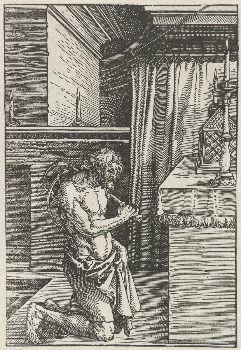 De boetvaardige man (koning David?) by Unknown, print, 1510
