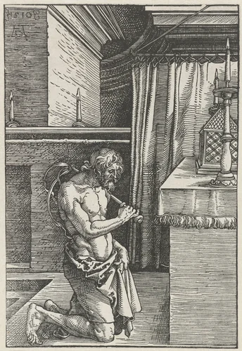 De boetvaardige man (koning David?) by Unknown, print, 1510