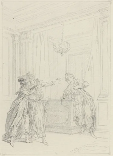 Calmine, quel objet vient Effrayer ma vue? by Hubert François Gravelot, drawing, 1699-1773