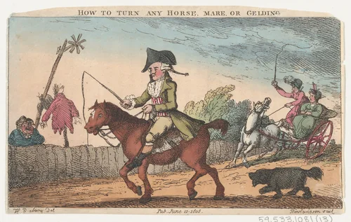 How to Turn Any Horse, Mare, or Gelding by Thomas Rowlandson, print, 1808