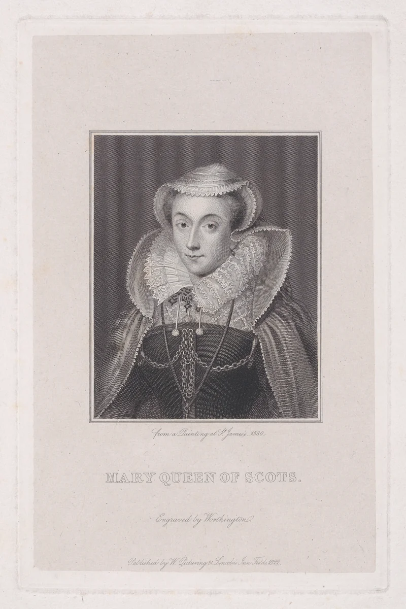 Mary, Queen of Scots by William Pickering, print, 1822