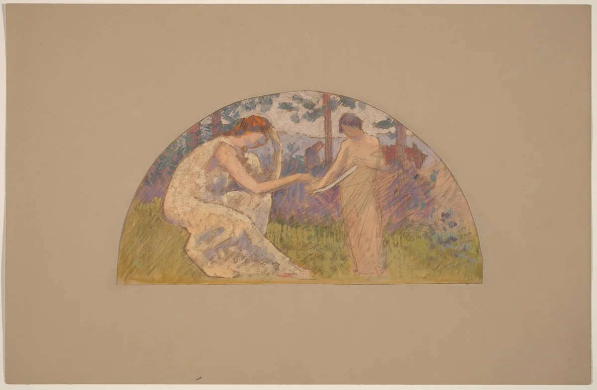 Study for a Lunette by Charles Sprague Pearce, drawing, 1890-1897