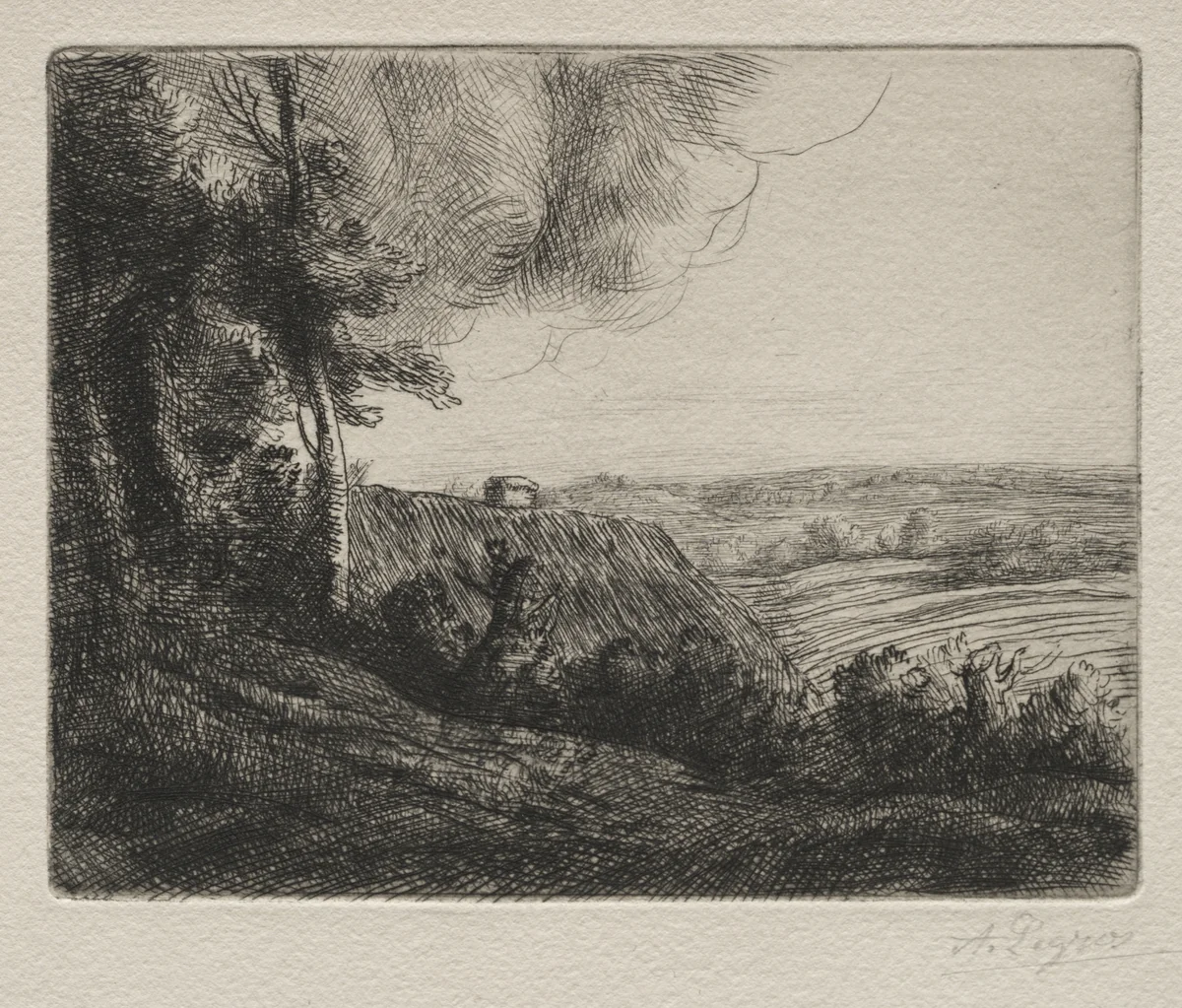 Landscape by Alphonse Legros, print, 1852-1916
