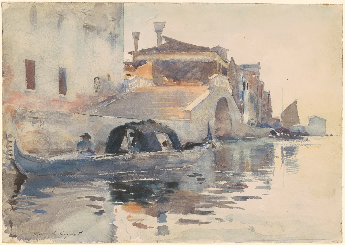 Ponte Panada, Fondamenta Nuove, Venice by John Singer Sargent, drawing, 1875-1885