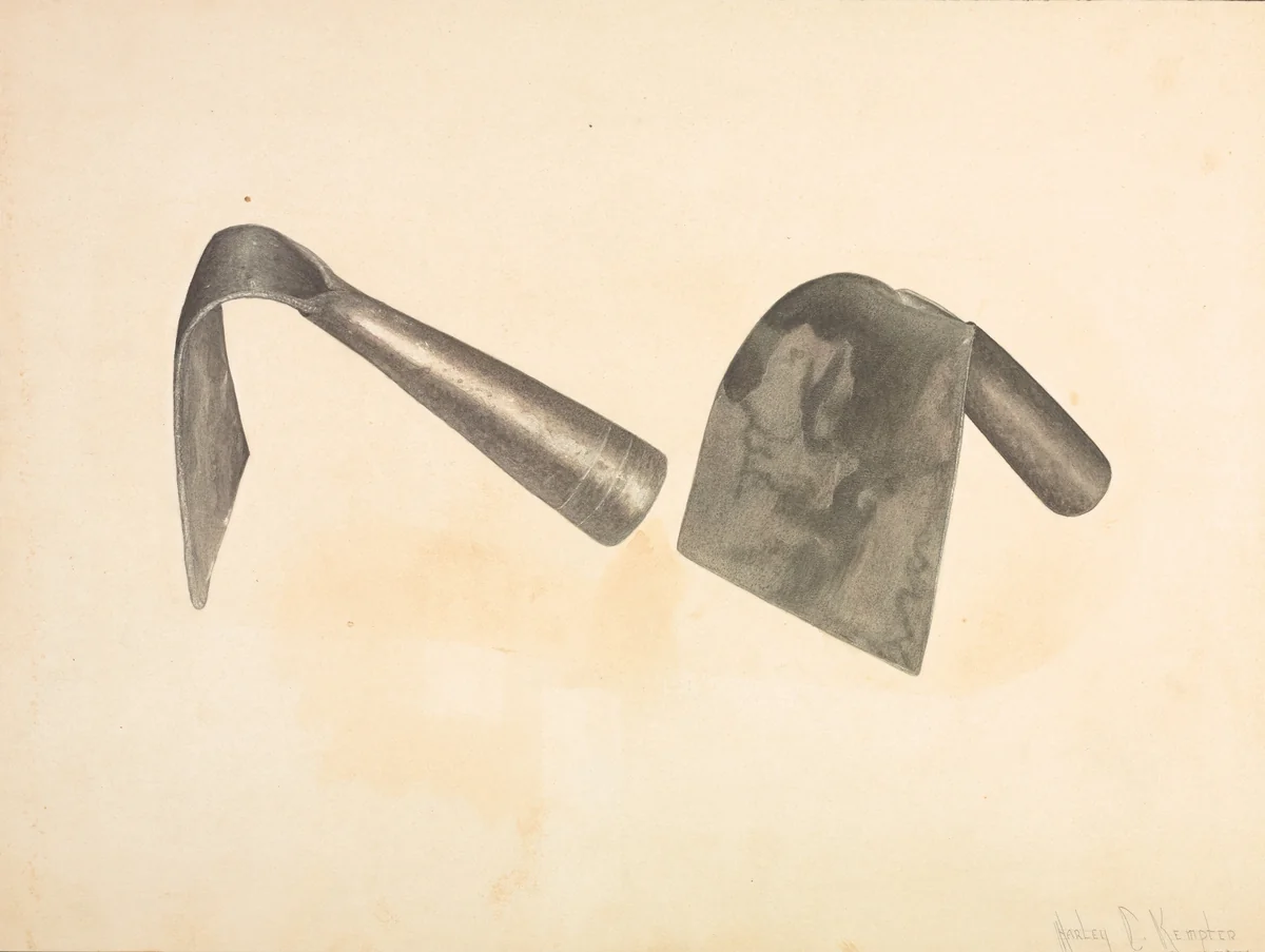 Amana Dough Trough Scrapers by Harley Kempter, index of american design, 1939