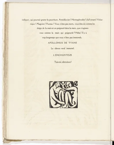 Tailpiece (folio 31 verso) from L'Enchanteur pourrissant by André Derain, illustrated book, 1909