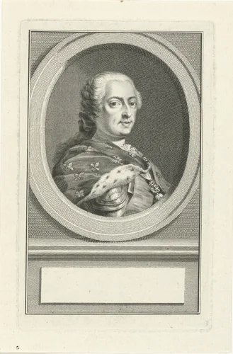 Portret van Lodewijk XV, koning van Frankrijk by Jacob Houbraken, print, 1727-1766