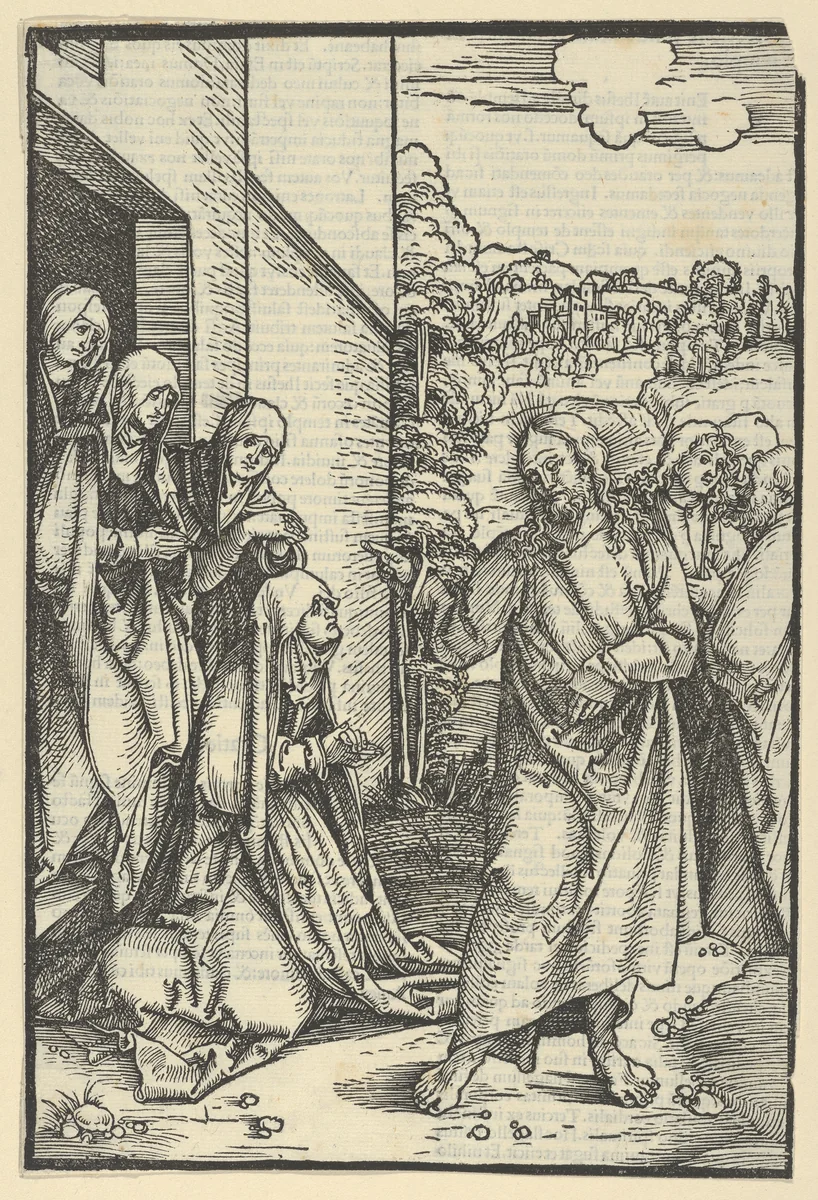Christ Taking Leave of His Mother, from Speculum passionis domini nostri Ihesu Christi by Hans Schäufelein, print, 1507
