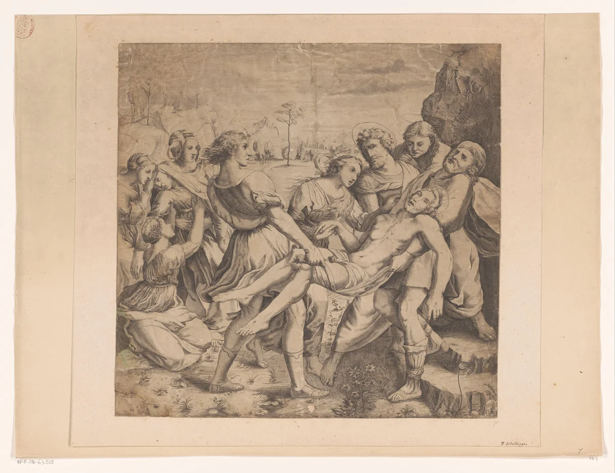 Graflegging van Christus by Pierre Scalberge, print, 1602-1640
