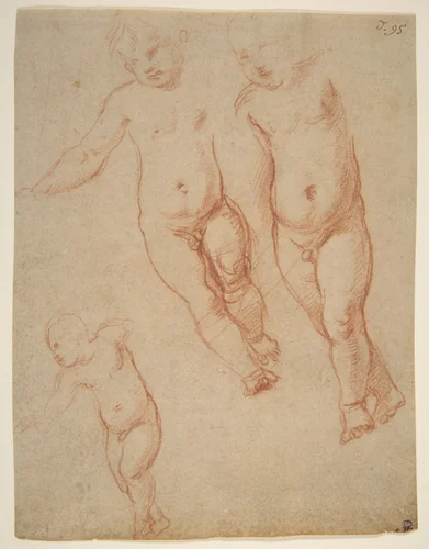Studies of the Christ Child by Raphael, drawing, 1513-1514