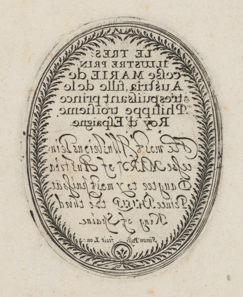 Lettering [bottom half] by Simon van de Passe, print, 1595-1647