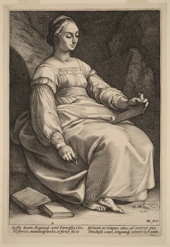 Clio by Hendrick Goltzius, print, 1592