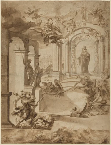 Allegory in Honor of a Gentleman by Dutch 17th Century, drawing, 1650-1674