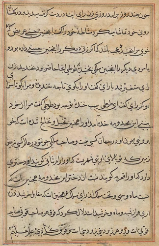 Page from Tales of a Parrot (Tuti-nama): text page by Unknown, painting, 1555-1565