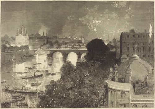 Le 14 Juillet. Illumination de la Seine du Pont Neuf au Pont au Change by Auguste Lepère, portfolio, 1882