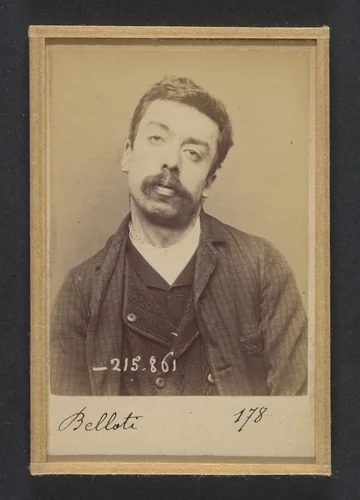 Belloti. Louis. 28 ans, né à Turin. Camelot. Anarchiste. 18/3/94. by Alphonse Bertillon, photograph, 1894