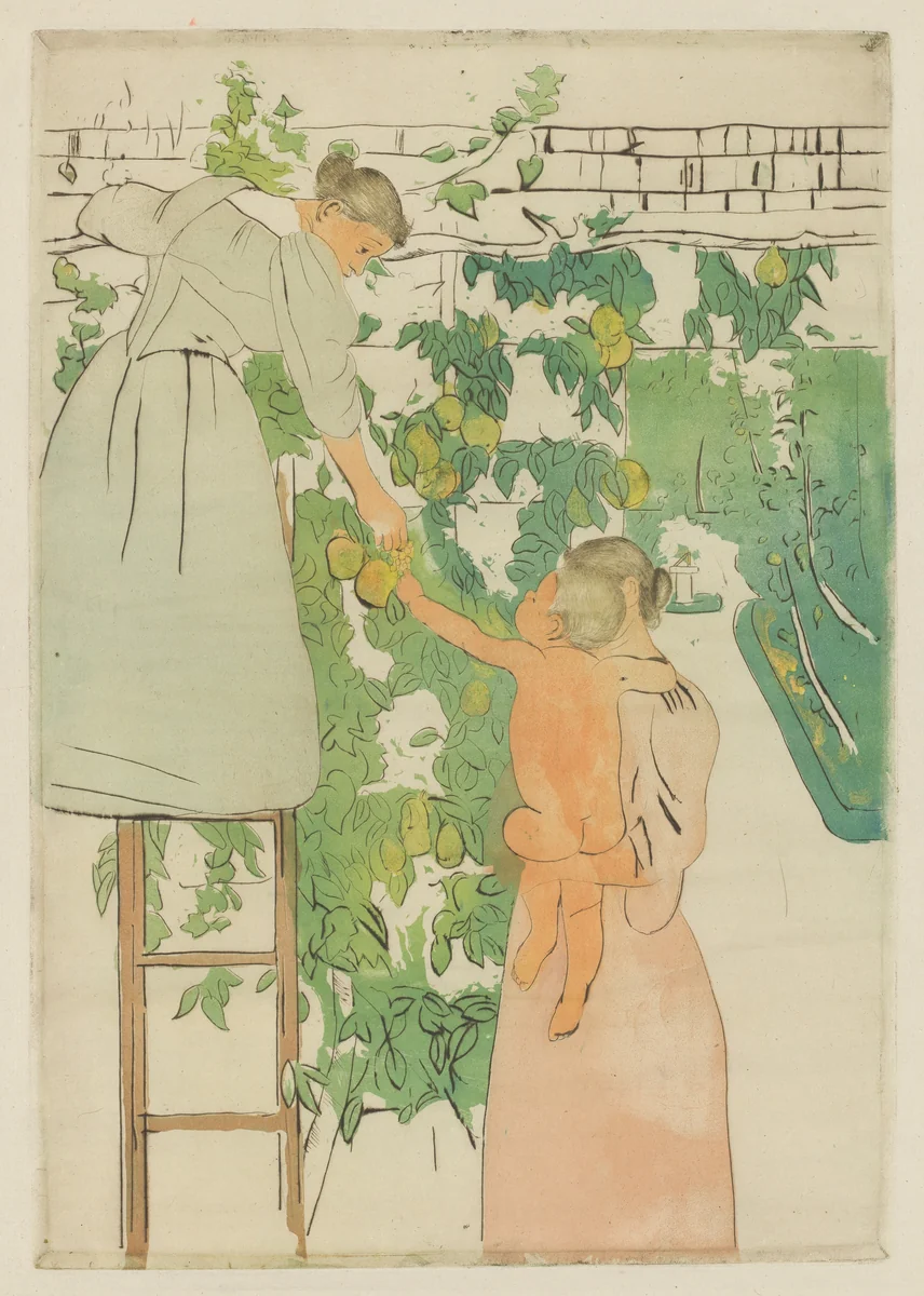 Gathering Fruit by Mary Cassatt, print, 1893