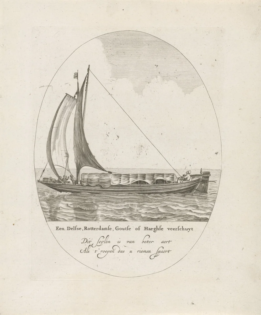 Veerschuit by Dirk Eversen Lons, print, 1609-1686