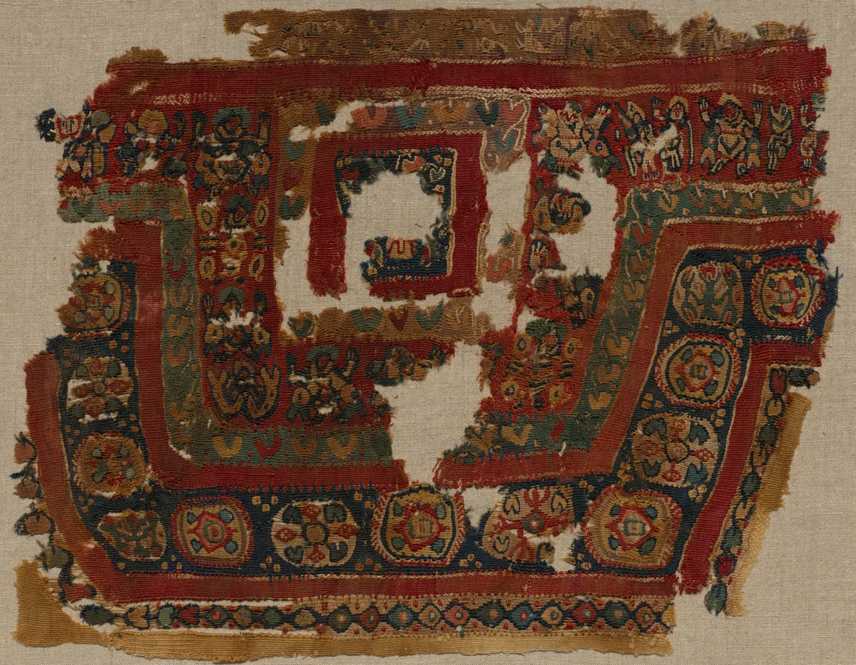 Fragment, Part of the Neck Ornament of a Tunic by Unknown, textile, 400-699