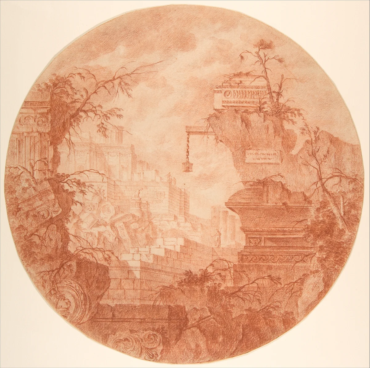 Architectural Fantasy by Jean Laurent Legeay, drawing, 1780-1795