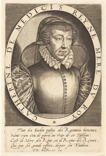 Catherine de Medici, Queen of France by Thomas de Leu, print, 1560-1620