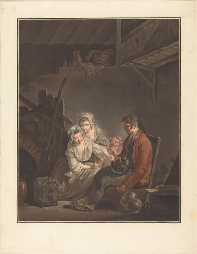 L'Oiseau privé by Jean-François Janinet; Jean Jacques Lagrenée II, print, 1752-1814