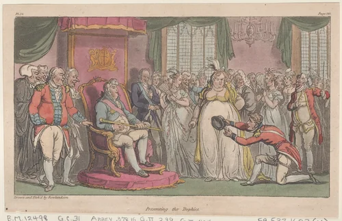 Presenting the Trophies by Thomas Rowlandson, print, 1815