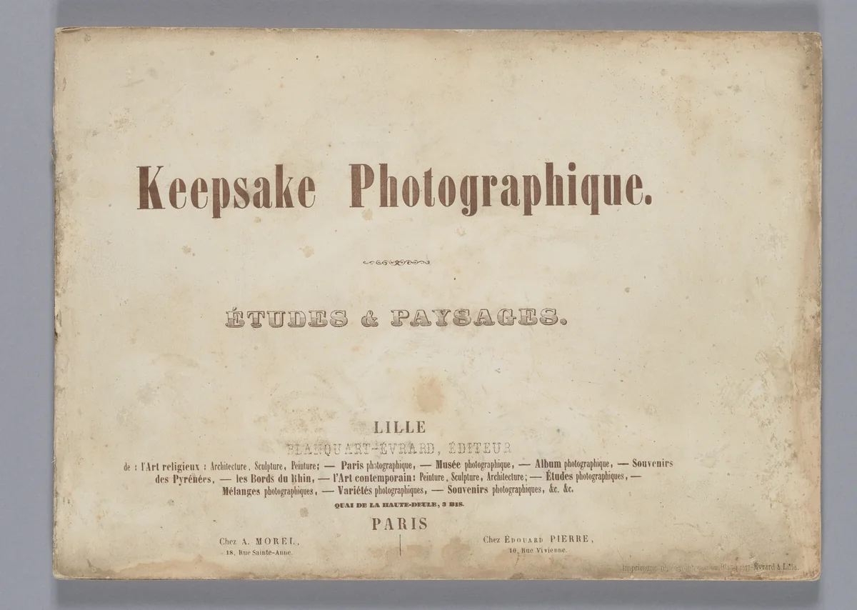 Keepsake Photographique: Études & Paysages by Alphonse de Brébisson, book, 1850-1854