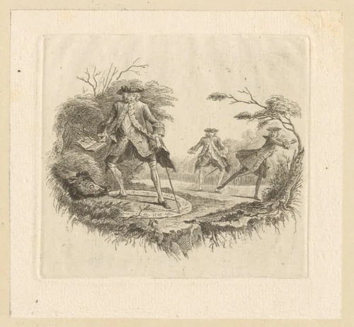 Geestbezweerder roept een geest op die als zwijn verschijnt by Georg Friedrich Schmidt, print, 1774