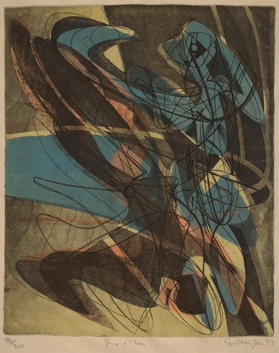 Jeux d'eau (Water Play) by Stanley William Hayter, print, 1953