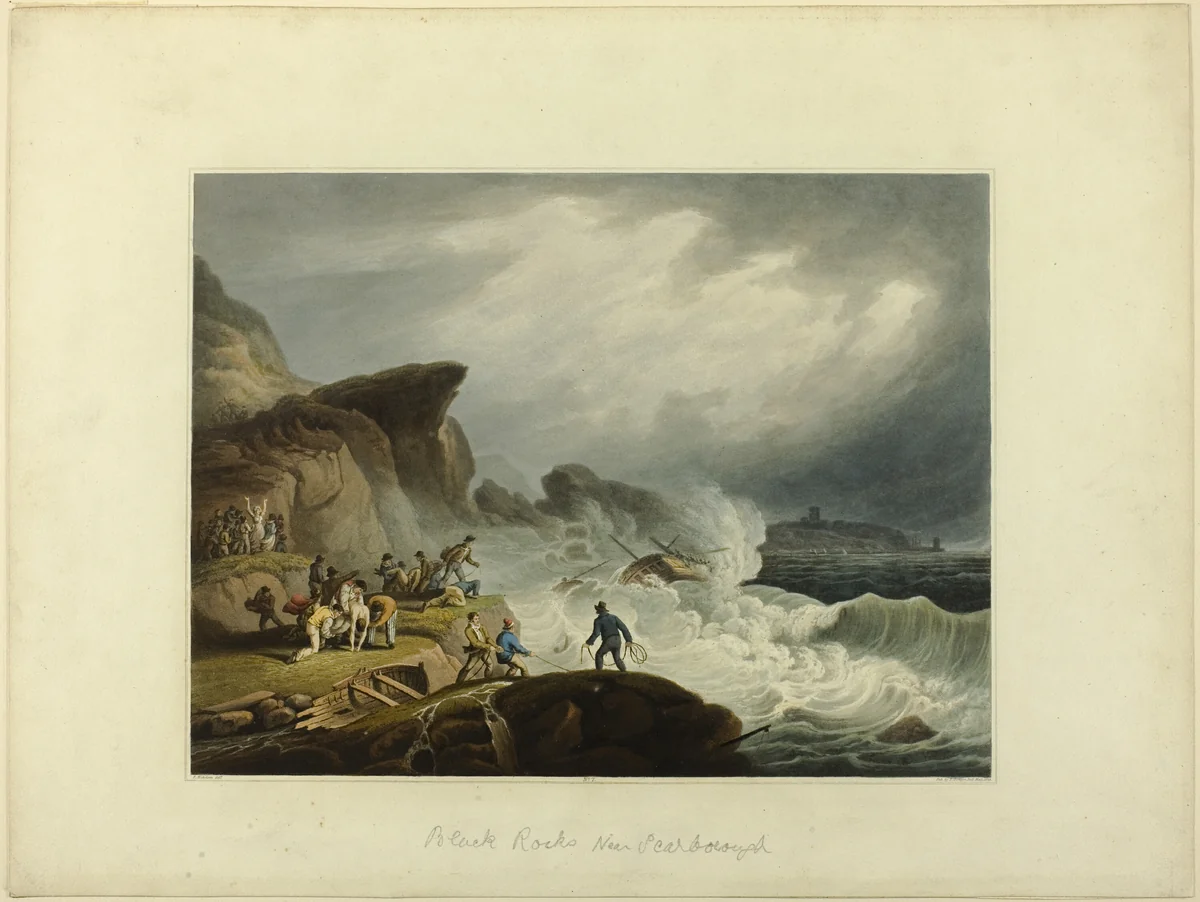 Black Rock near Scarborough by Francis Nicholson, print, 1773-1844