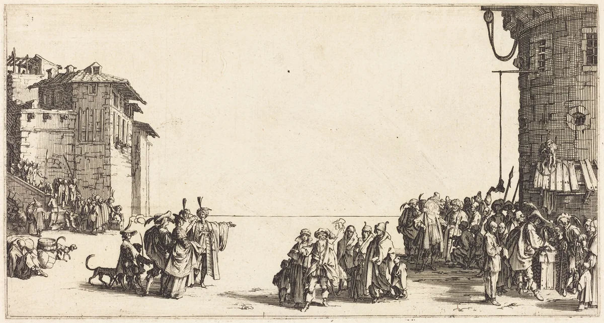 The Slave Market by Jacques Callot, print, 1620
