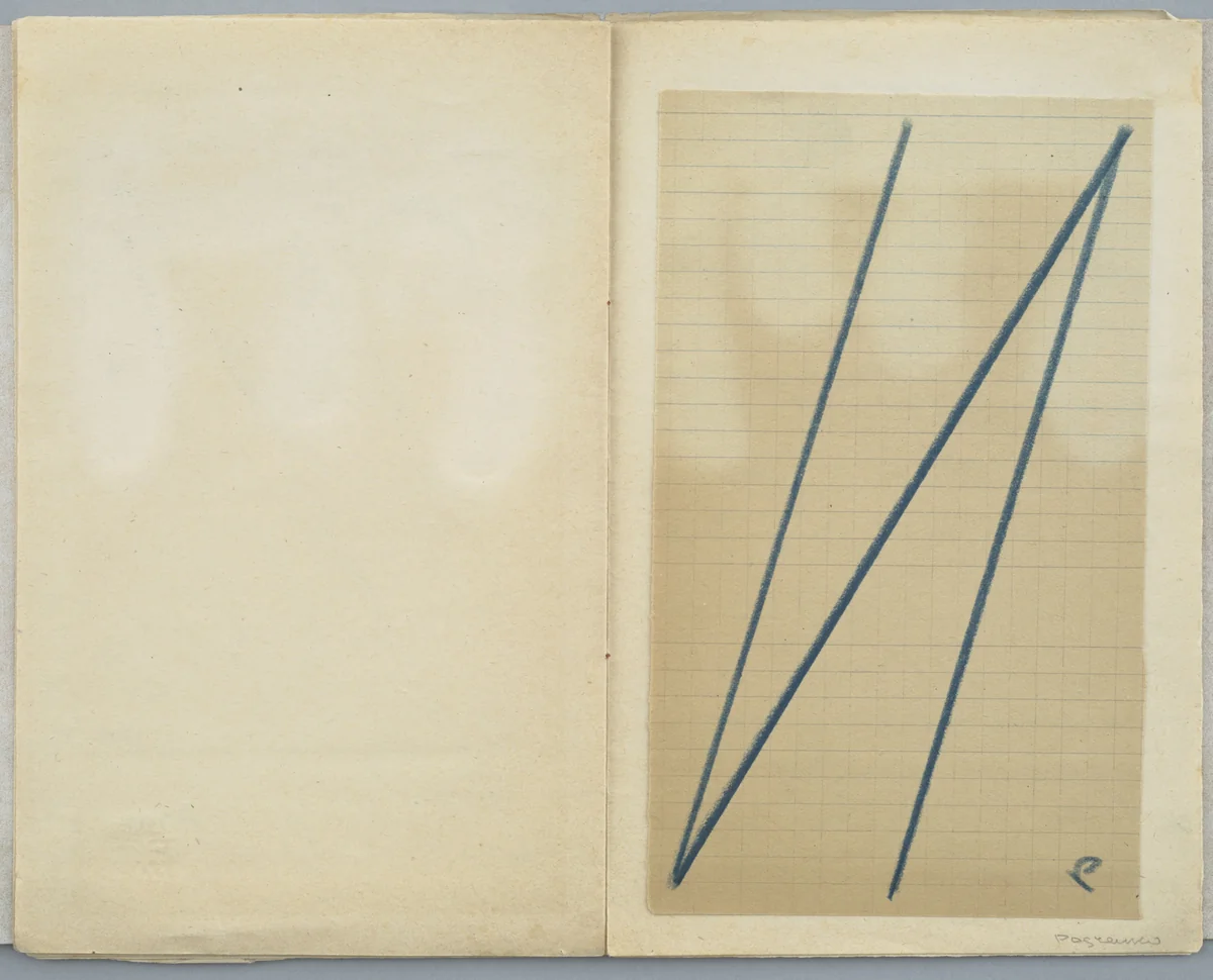 Folio from 5 x 5 = 25: Vystavka zhivopisi (5 x 5 = 25: An Exhibition of Painting) by Aleksandr Rodchenko, drawing, 1921