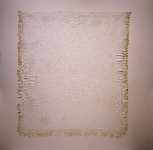 Embroidered whitework coverlet by Mary Walker Stith Jones, artwork, 1815-1818