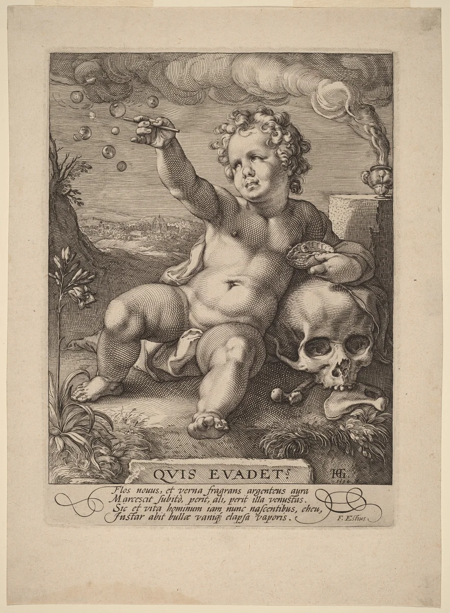 Allegory of Transience ("Homo Bulla") by Hendrick Goltzius, print, 1594