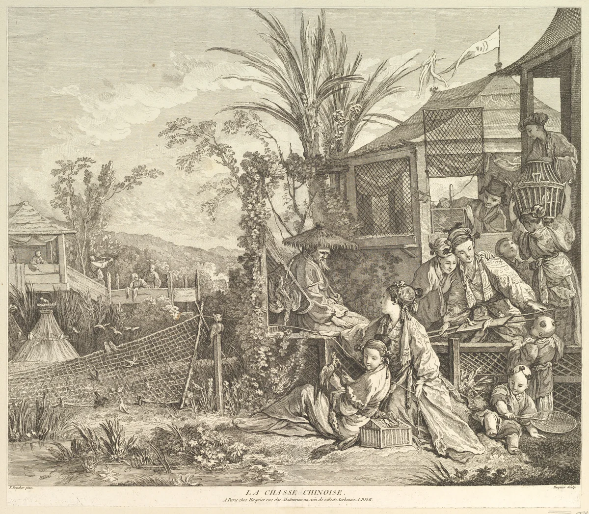 La Chasse Chinoise (The Chinese Hunt), from Chinoiseries by Jacques Gabriel Huquier, print, 1743-1800