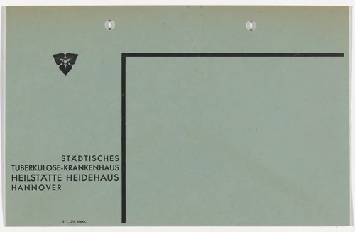 Stationery envelope for the State Tuberculosis Hospital, Sanitorium Heidehaus (Städtisches Tuberkulosekrankenhaus Heilstätte Heidehaus) by Kurt Schwitters, design, 1929