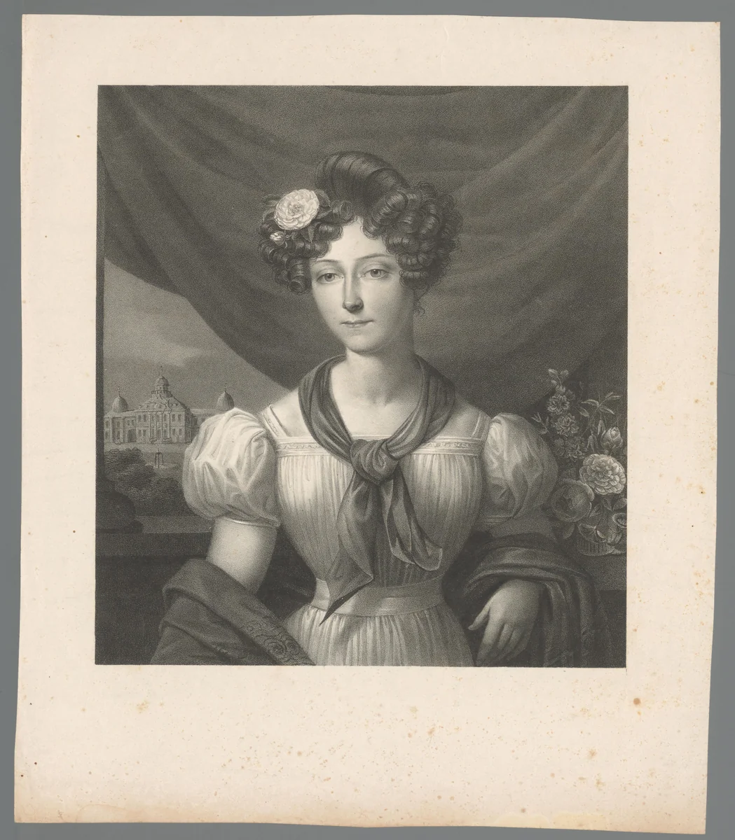 Portret van Marie prinses van Pruisen by Gustav Lüderitz, print, 1813-1884