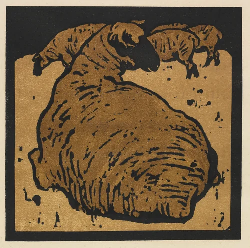 The Square Book of Animals: The Simple Sheep by William Nicholson, print, 1899