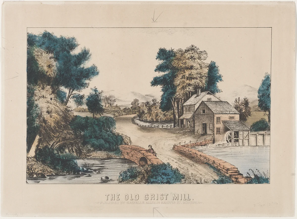 The Old Grist Mill by anonymous, print, 1800-1899