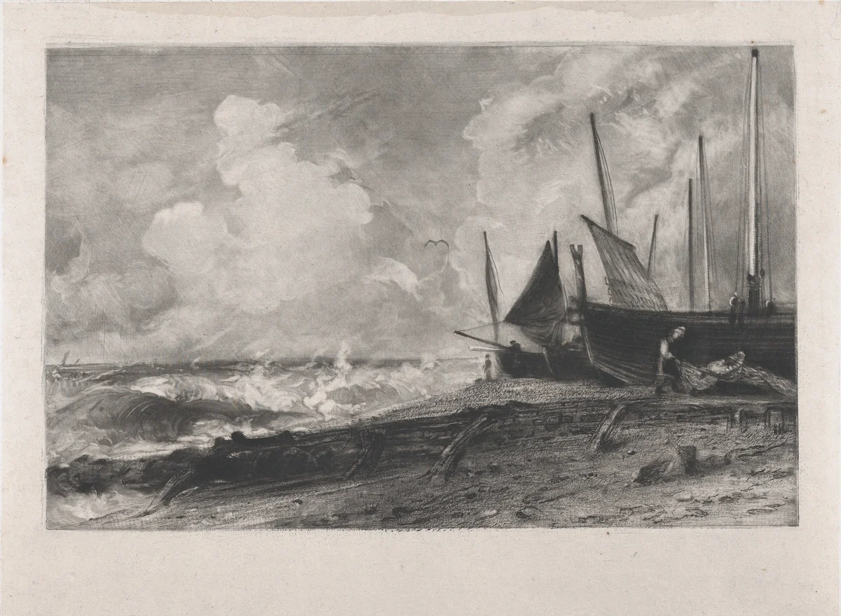 A Sea Beach by David Lucas, print, 1830