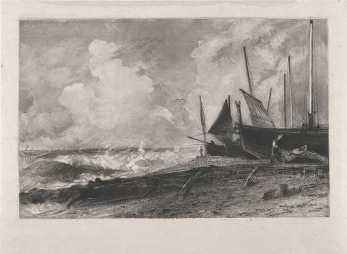 A Sea Beach by David Lucas, print, 1830