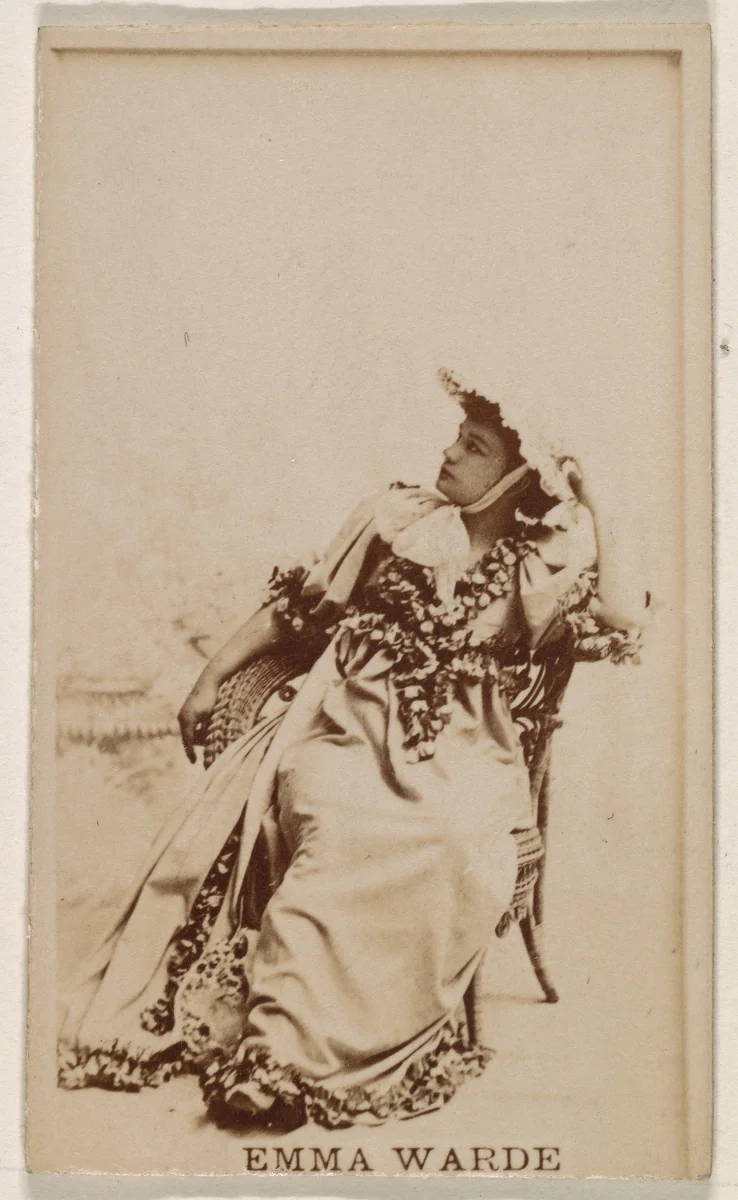 Emma Warde, from the Actresses series (N245) issued by Kinney Brothers to promote Sweet Caporal Cigarettes by Kinney Brothers Tobacco Company, photograph, 1890