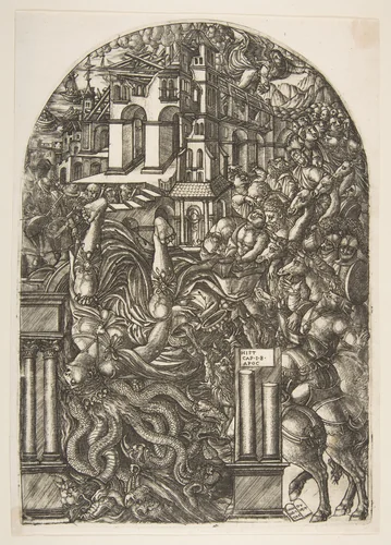 The Fall of Babylon, from the Apocalypse by Jean Duvet, print, 1480-1570