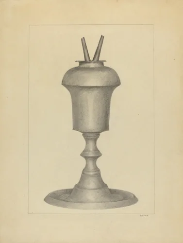 Camphene Lamp by E. Dorsey Bruen, index of american design, 1936